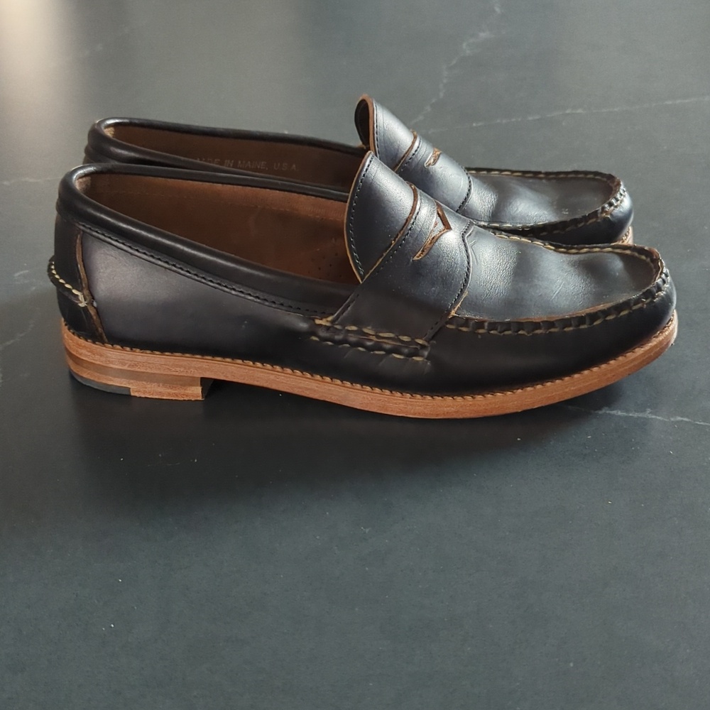 Rancourt & Co. Black Leather Pinch Penny Loafers - 10 D - Picture 6 of 11